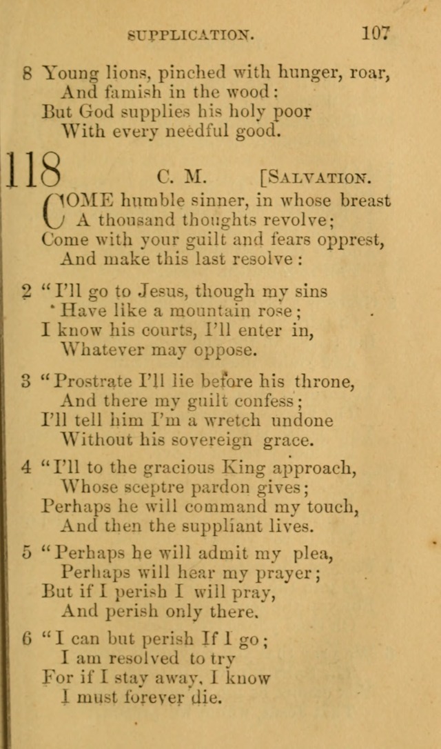 A Collection of Psalms, Hymns, and Spiritual Songs: suited to the various occasions of public worship and private devotion, of the church of Christ (6th ed.) page 107