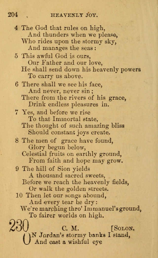 A Collection of Psalms, Hymns, and Spiritual Songs: suited to the various occasions of public worship and private devotion, of the church of Christ (6th ed.) page 204