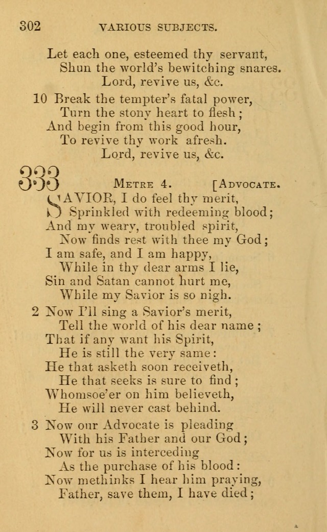 A Collection of Psalms, Hymns, and Spiritual Songs: suited to the various occasions of public worship and private devotion, of the church of Christ (6th ed.) page 302
