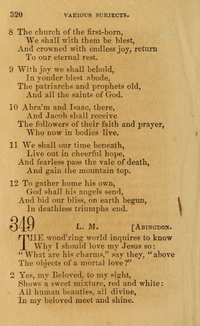 A Collection of Psalms, Hymns, and Spiritual Songs: suited to the various occasions of public worship and private devotion, of the church of Christ (6th ed.) page 320
