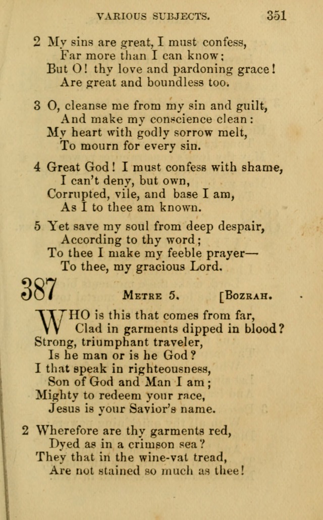 A Collection of Psalms, Hymns, and Spiritual Songs: suited to the various occasions of public worship and private devotion, of the church of Christ (6th ed.) page 351