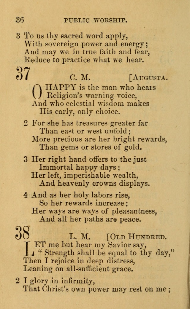 A Collection of Psalms, Hymns, and Spiritual Songs: suited to the various occasions of public worship and private devotion, of the church of Christ (6th ed.) page 36