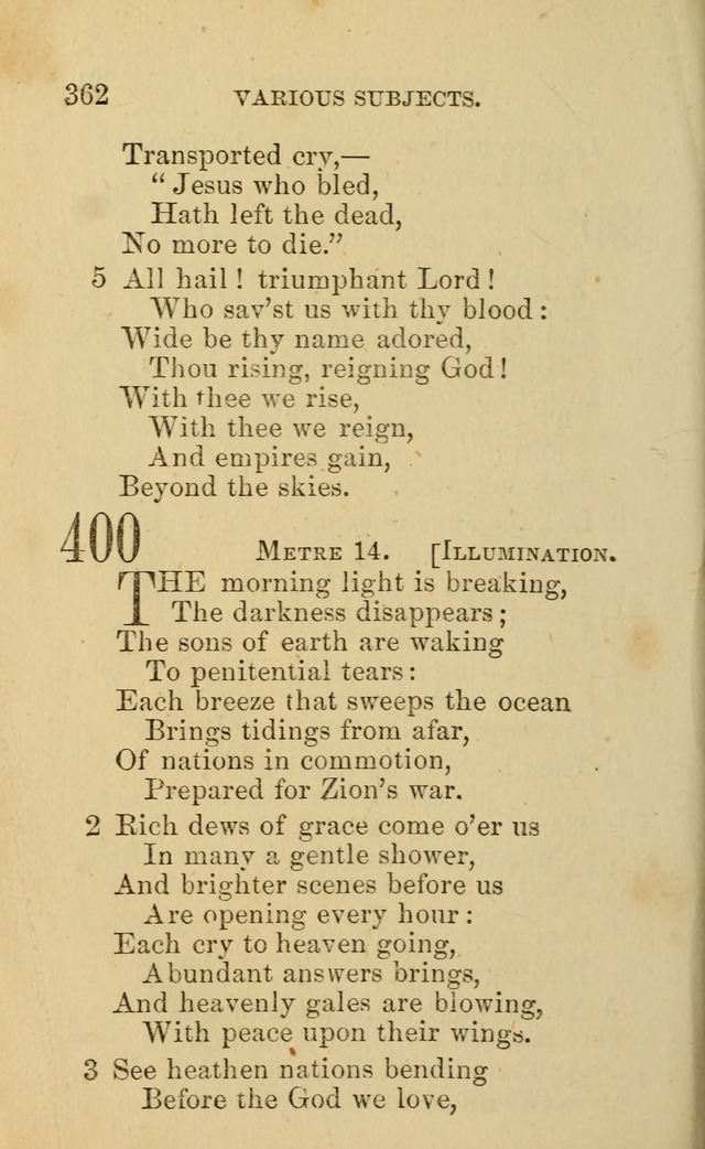 A Collection of Psalms, Hymns, and Spiritual Songs: suited to the various occasions of public worship and private devotion, of the church of Christ (6th ed.) page 362