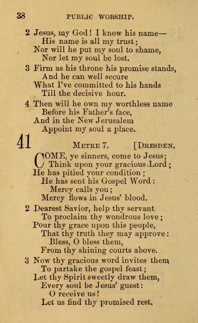 A Collection of Psalms, Hymns, and Spiritual Songs: suited to the various occasions of public worship and private devotion, of the church of Christ (6th ed.) page 38