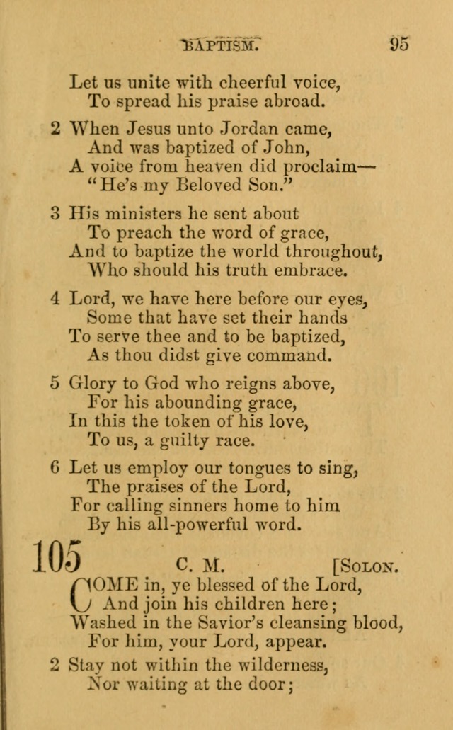 A Collection of Psalms, Hymns, and Spiritual Songs: suited to the various occasions of public worship and private devotion, of the church of Christ (6th ed.) page 95