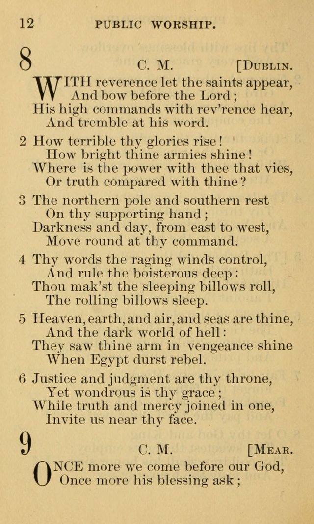 A Collection of Psalms and Hymns: suited to the various occasions of public worship and private devotion page 12