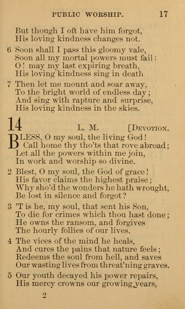 A Collection of Psalms and Hymns: suited to the various occasions of public worship and private devotion page 17