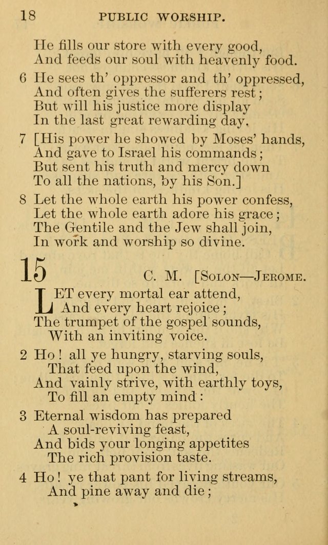 A Collection of Psalms and Hymns: suited to the various occasions of public worship and private devotion page 18