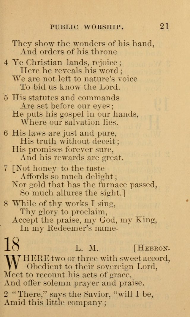 A Collection of Psalms and Hymns: suited to the various occasions of public worship and private devotion page 21