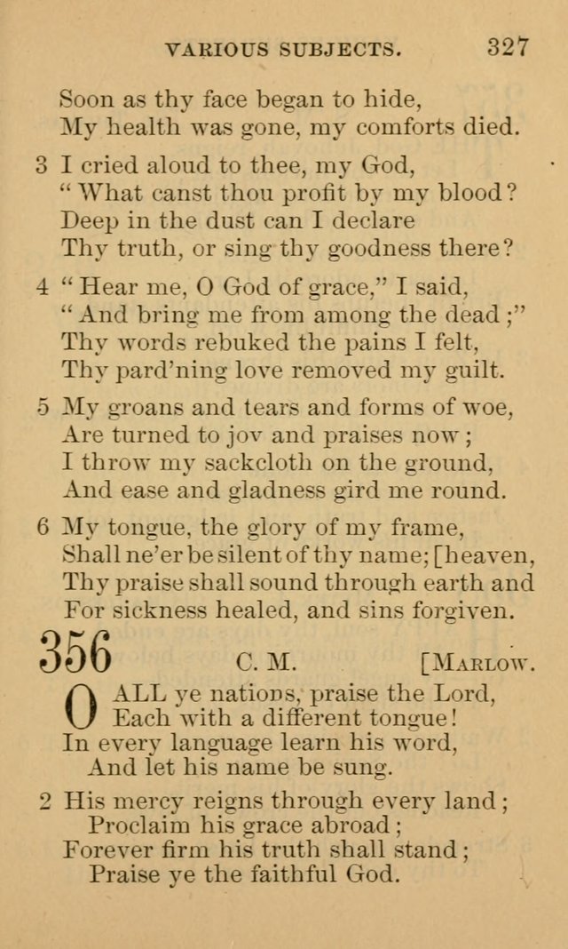 A Collection of Psalms and Hymns: suited to the various occasions of public worship and private devotion page 327