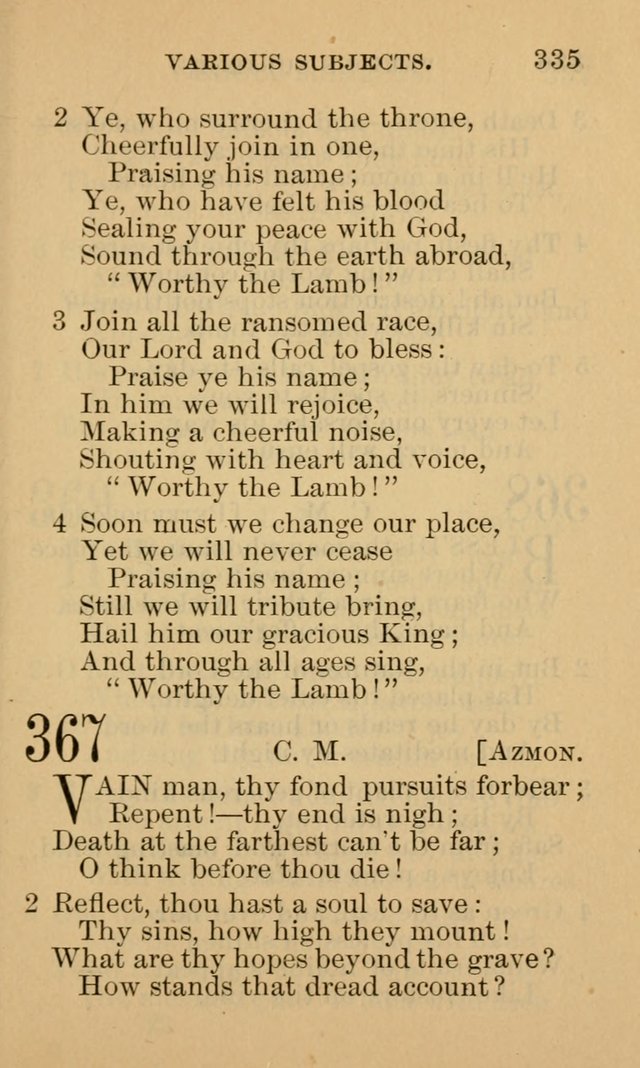 A Collection of Psalms and Hymns: suited to the various occasions of public worship and private devotion page 335