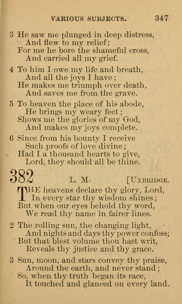 A Collection of Psalms and Hymns: suited to the various occasions of public worship and private devotion page 347