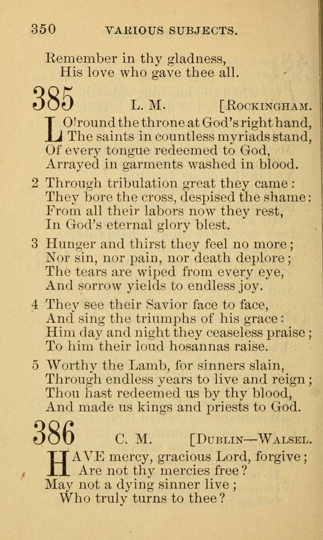 A Collection of Psalms and Hymns: suited to the various occasions of public worship and private devotion page 350