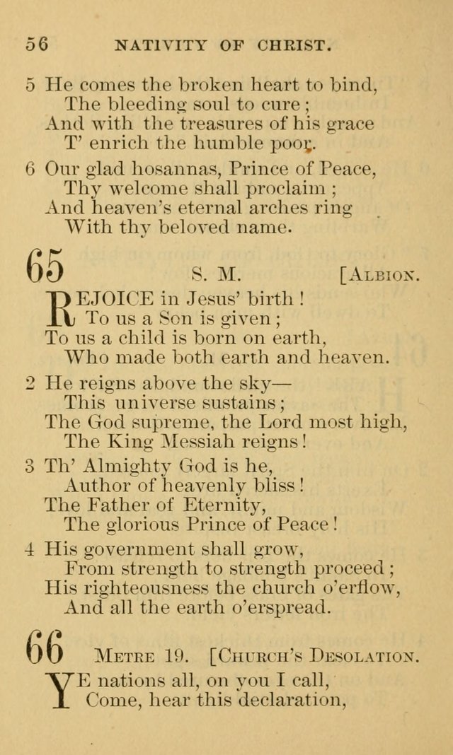 A Collection of Psalms and Hymns: suited to the various occasions of public worship and private devotion page 56