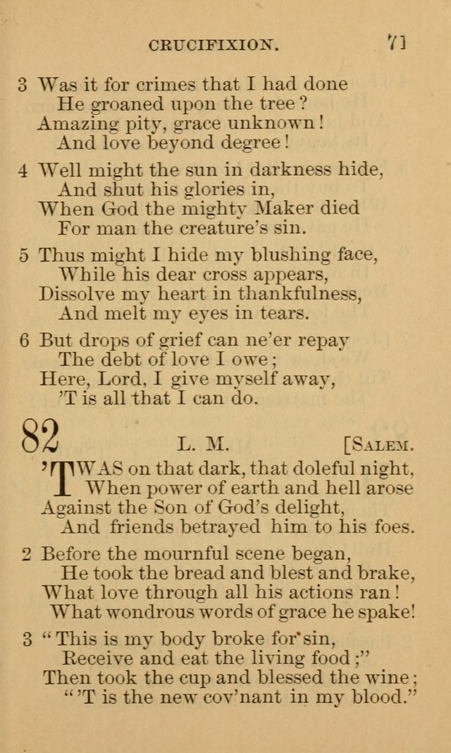 A Collection of Psalms and Hymns: suited to the various occasions of public worship and private devotion page 71
