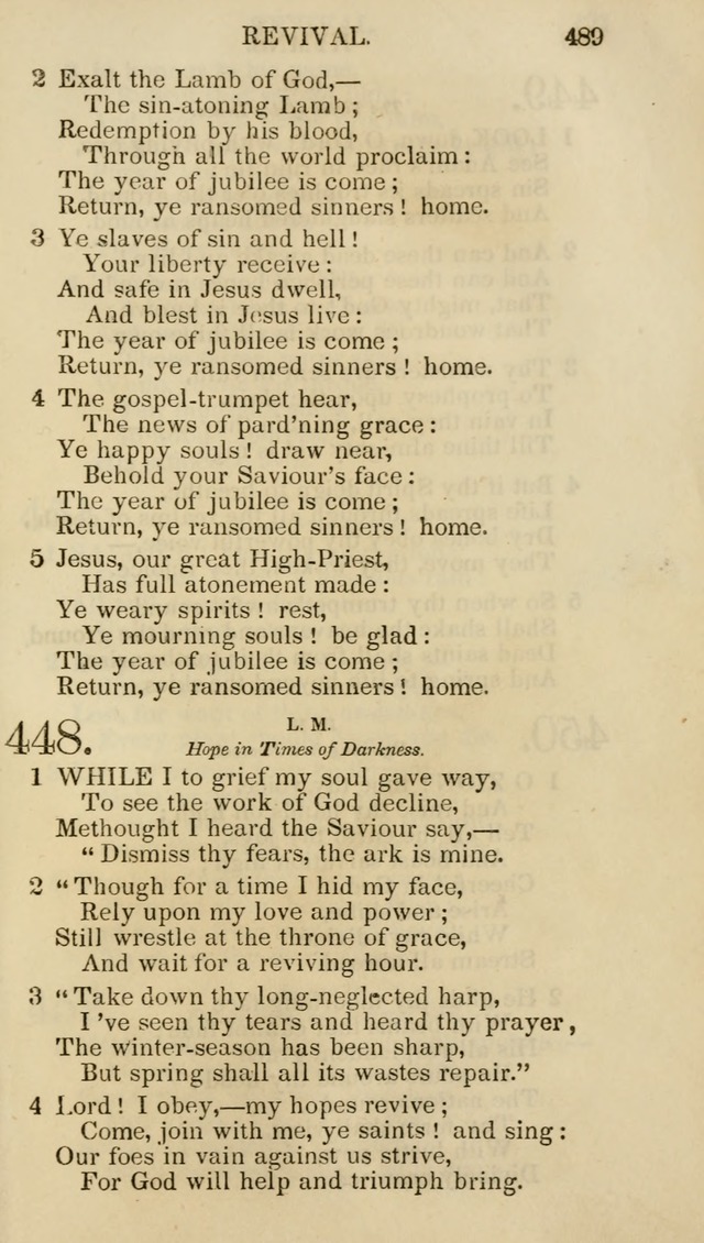 Church Psalmist: or psalms and hymns for the public, social and private use of evangelical Christians (5th ed.) page 491
