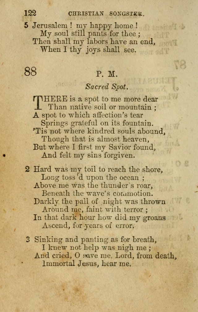 The Christian Songster: a collection of hymns and spiritual songs, usually sung at camp, prayer, and social meetings, and revivals of religion. Designed for all denominations page 131