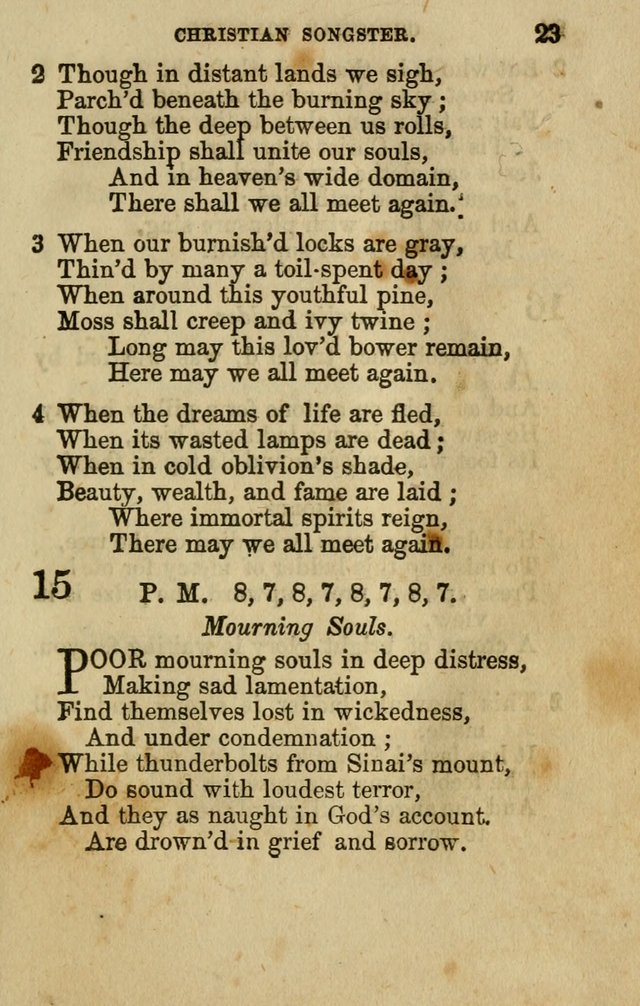 The Christian Songster: a collection of hymns and spiritual songs, usually sung at camp, prayer, and social meetings, and revivals of religion. Designed for all denominations page 28