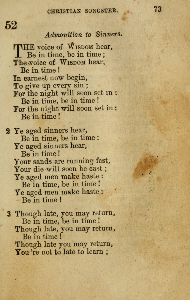 The Christian Songster: a collection of hymns and spiritual songs, usually sung at camp, prayer, and social meetings, and revivals of religion. Designed for all denominations page 80