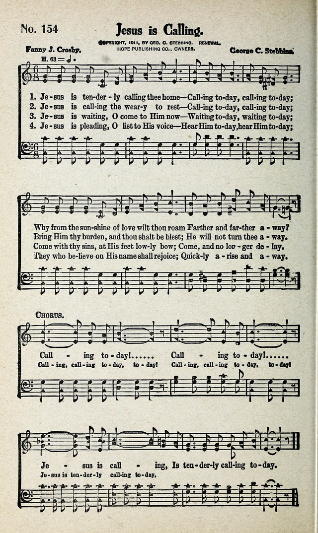 Calvary Songs: A Choice Collection of Gospel Songs, both Old and New page 155
