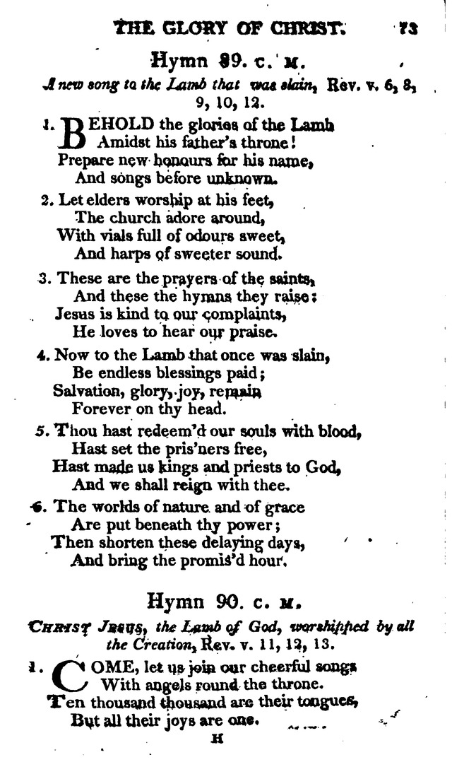 A Choice Selection of Evangelical Hymns, from various authors: for the use of the English Evangelical Lutheran Church in New York page 73