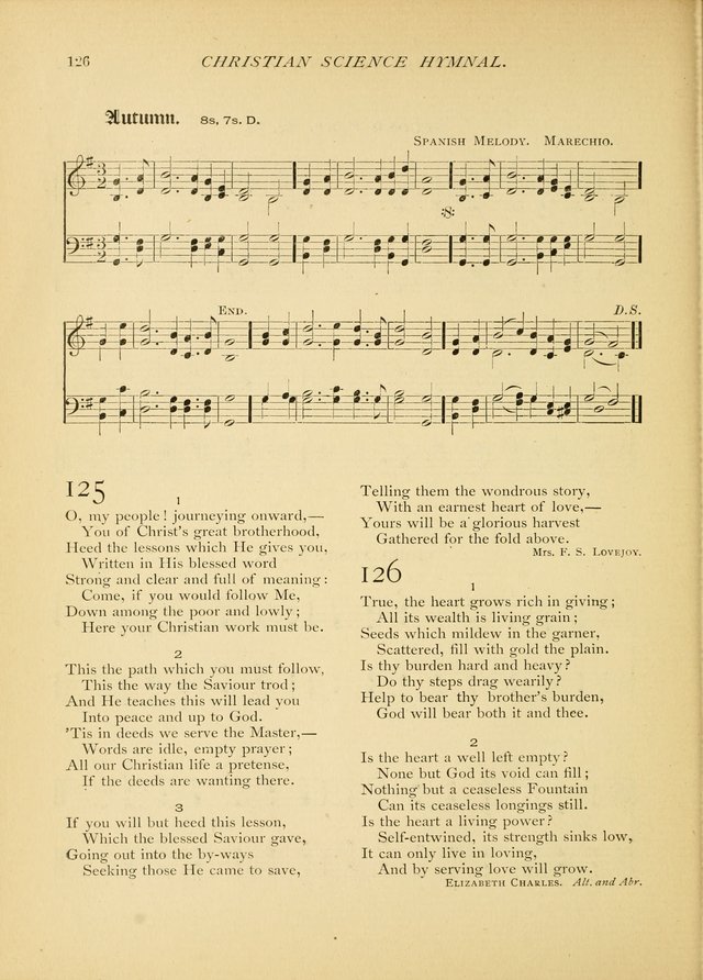 Christian Science Hymnal: a selection of spiritual songs page 126