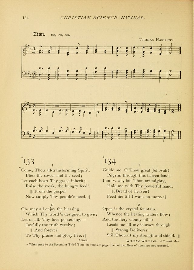 Christian Science Hymnal: a selection of spiritual songs page 134