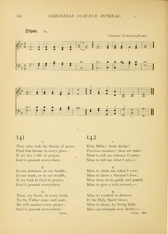 Christian Science Hymnal: a selection of spiritual songs page 142