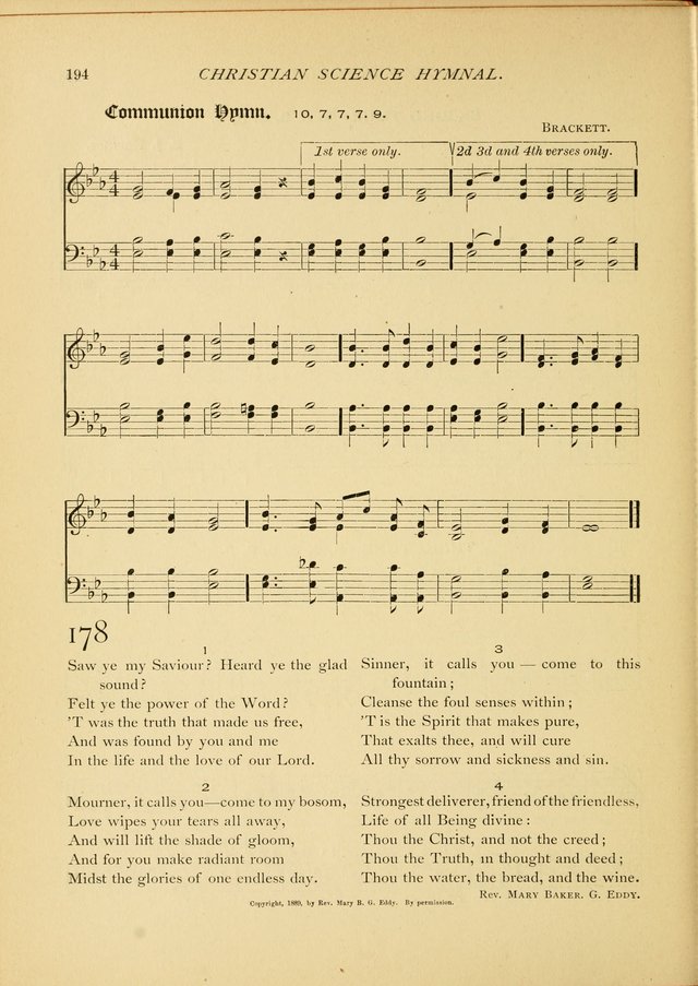 Christian Science Hymnal: a selection of spiritual songs page 196