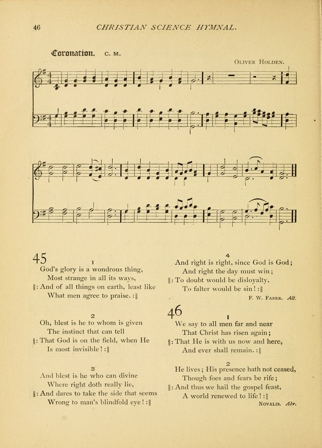Christian Science Hymnal: a selection of spiritual songs page 46