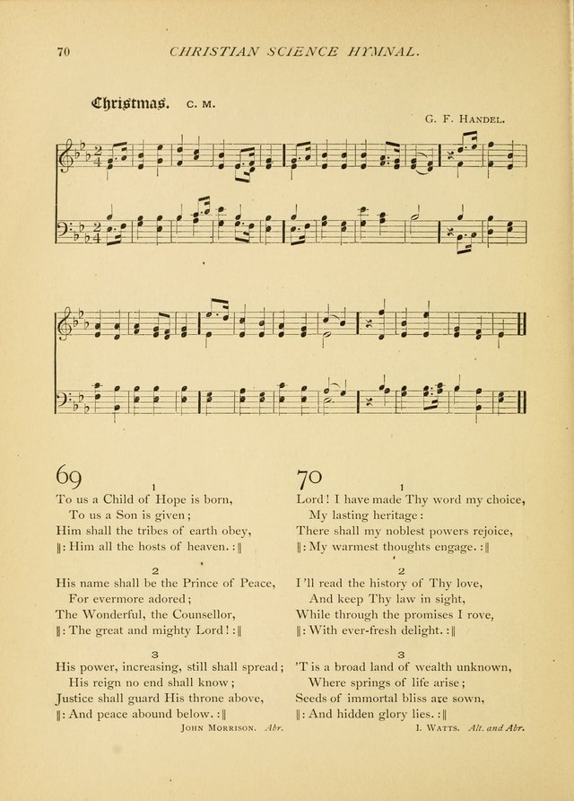 Christian Science Hymnal: a selection of spiritual songs page 70