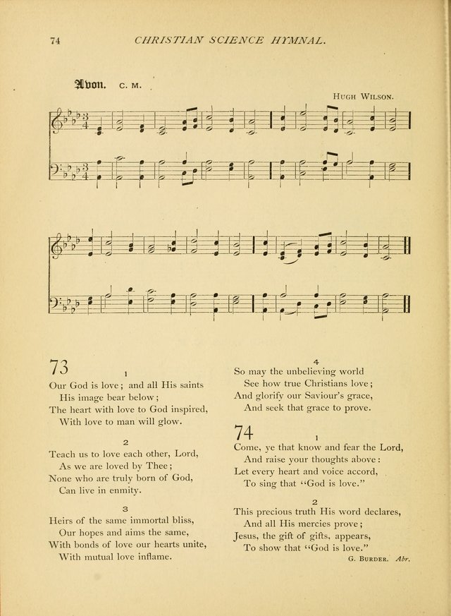 Christian Science Hymnal: a selection of spiritual songs page 74