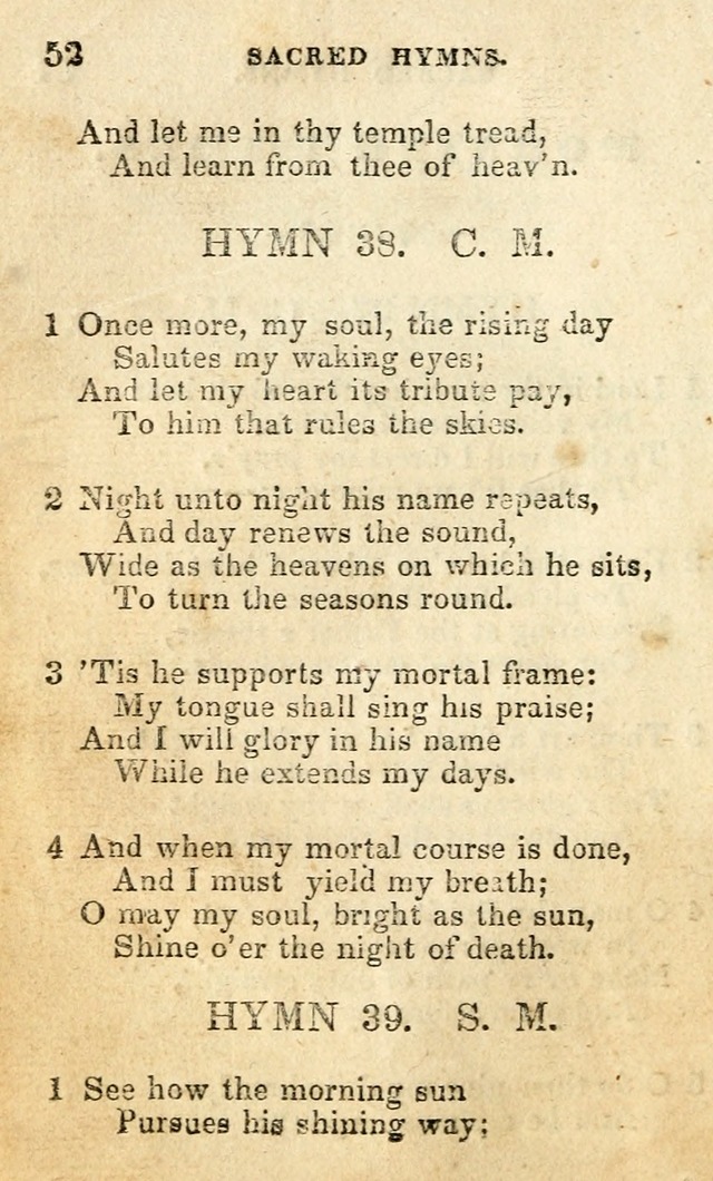 A Collection of Sacred Hymns, for the Church of the Latter Day Saints page 52