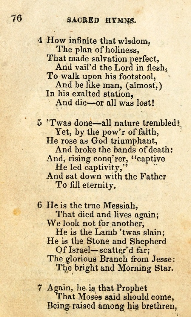 A Collection of Sacred Hymns, for the Church of the Latter Day Saints page 76