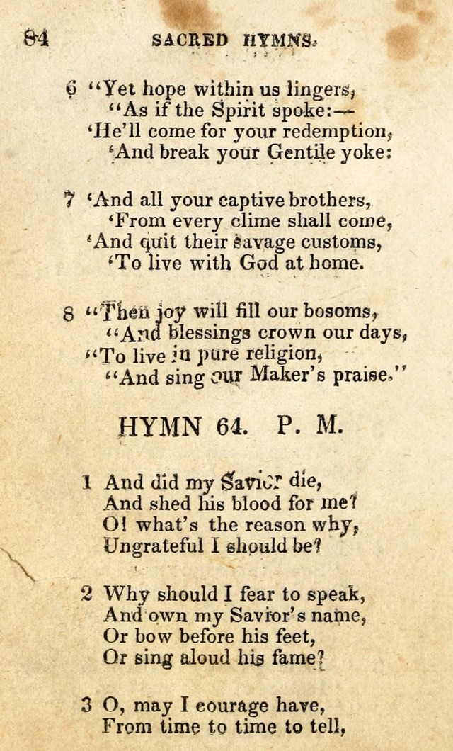 A Collection of Sacred Hymns, for the Church of the Latter Day Saints page 84