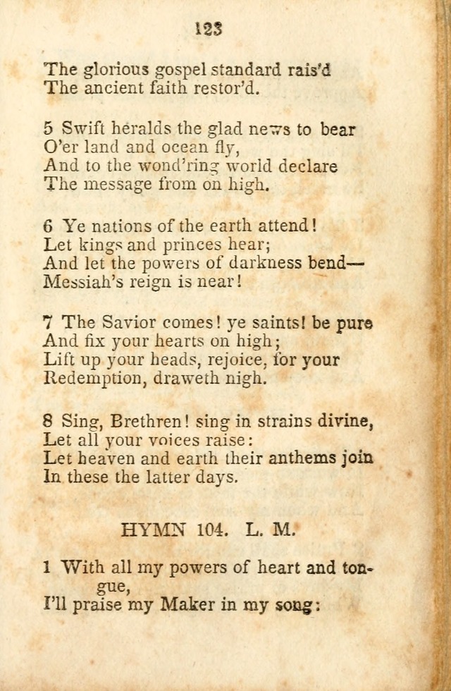 A Collection of Sacred Hymns for the Church of Jesus Christ of Latter-Day  Saints page 124