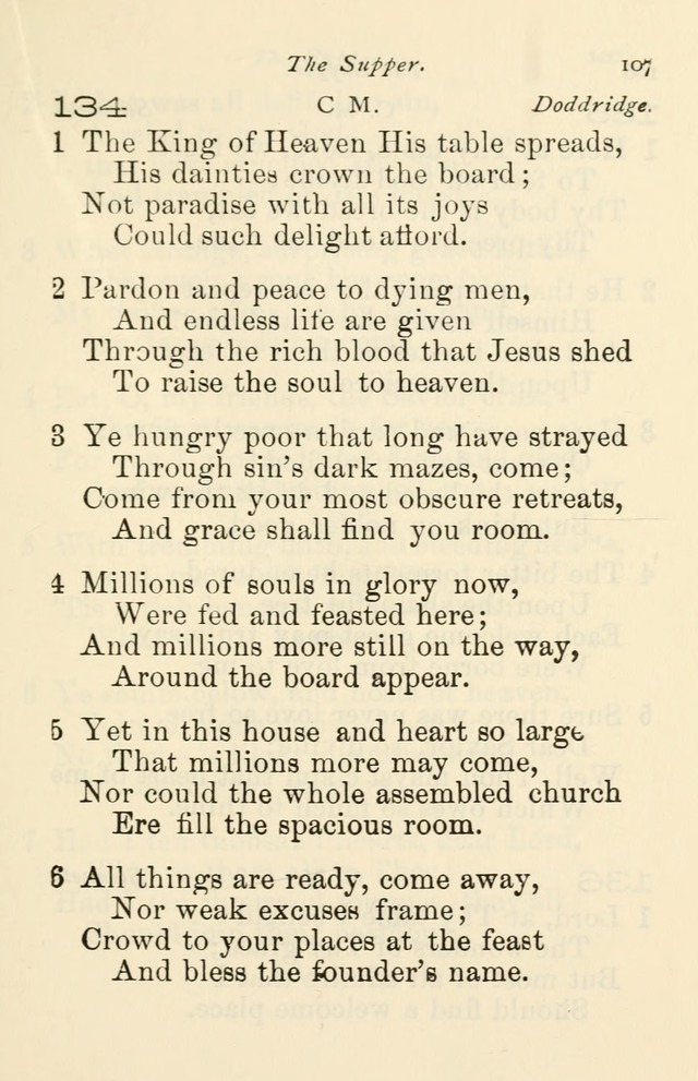 A Choice Selection of Hymns and Spiritual Songs for the use of the Baptist Church and all lovers of song page 110