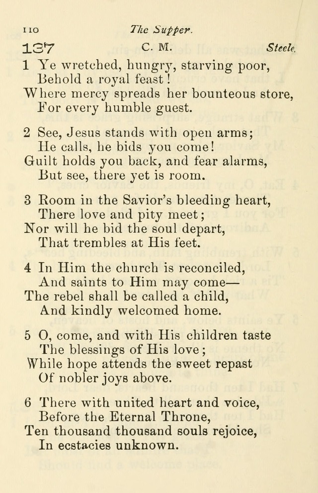 A Choice Selection of Hymns and Spiritual Songs for the use of the Baptist Church and all lovers of song page 113