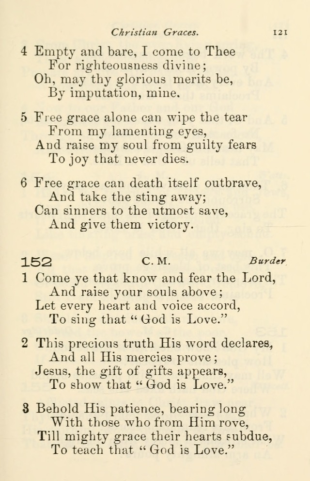 A Choice Selection of Hymns and Spiritual Songs for the use of the Baptist Church and all lovers of song page 124