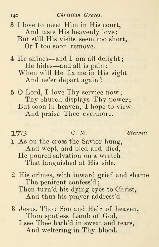 A Choice Selection of Hymns and Spiritual Songs for the use of the Baptist Church and all lovers of song page 143