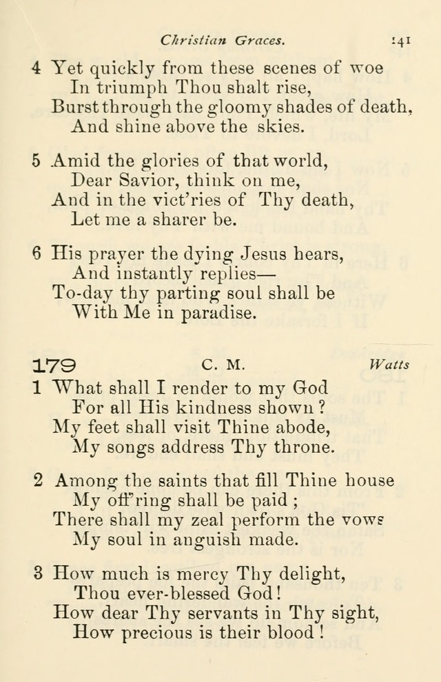 A Choice Selection of Hymns and Spiritual Songs for the use of the Baptist Church and all lovers of song page 144