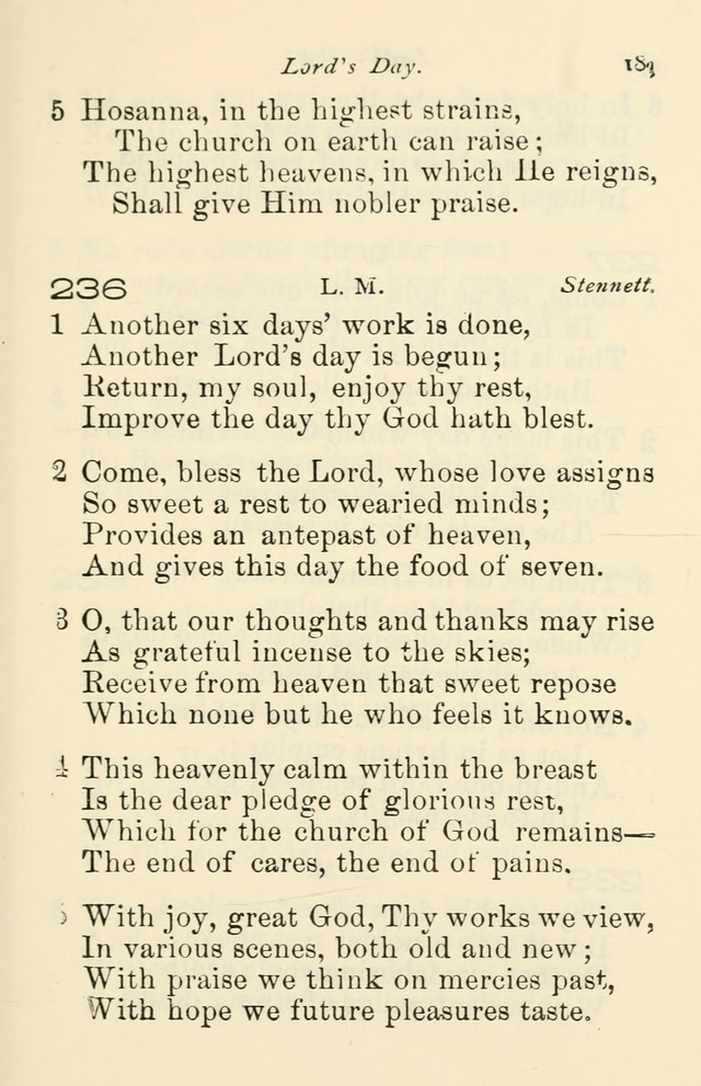 A Choice Selection of Hymns and Spiritual Songs for the use of the Baptist Church and all lovers of song page 192