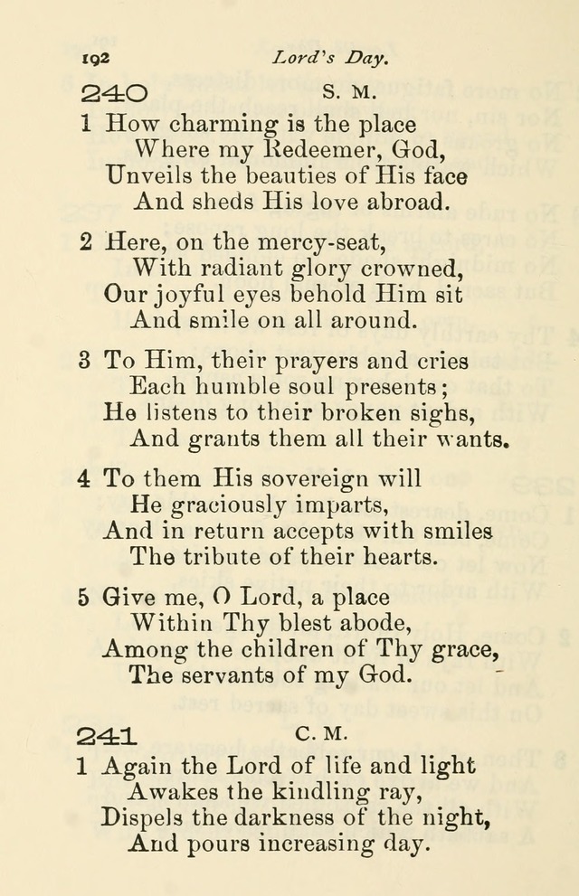 A Choice Selection of Hymns and Spiritual Songs for the use of the Baptist Church and all lovers of song page 195