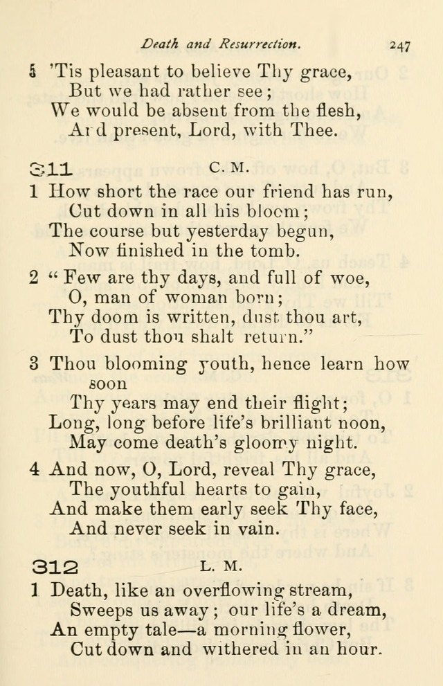 A Choice Selection of Hymns and Spiritual Songs for the use of the Baptist Church and all lovers of song page 250