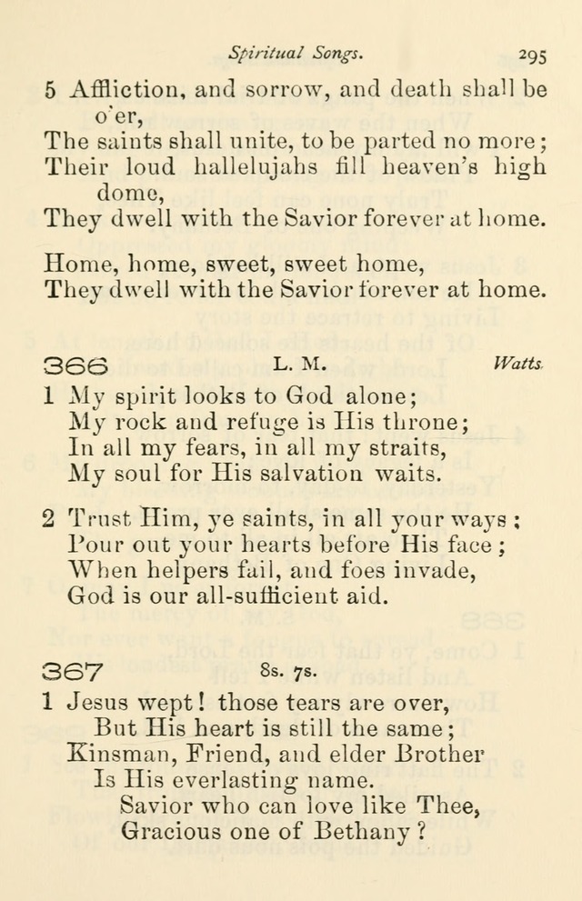 A Choice Selection of Hymns and Spiritual Songs for the use of the Baptist Church and all lovers of song page 298