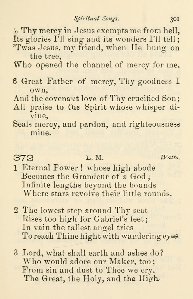 A Choice Selection of Hymns and Spiritual Songs for the use of the Baptist Church and all lovers of song page 304