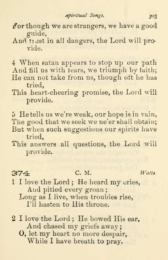 A Choice Selection of Hymns and Spiritual Songs for the use of the Baptist Church and all lovers of song page 306