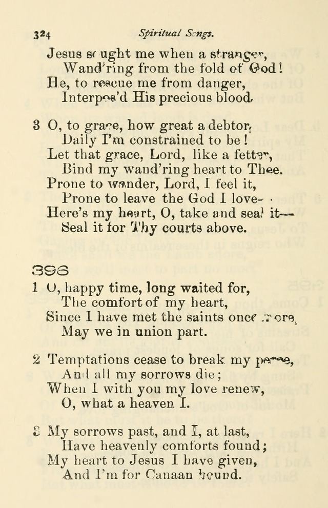 A Choice Selection of Hymns and Spiritual Songs for the use of the Baptist Church and all lovers of song page 327