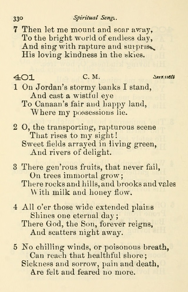 A Choice Selection of Hymns and Spiritual Songs for the use of the Baptist Church and all lovers of song page 333