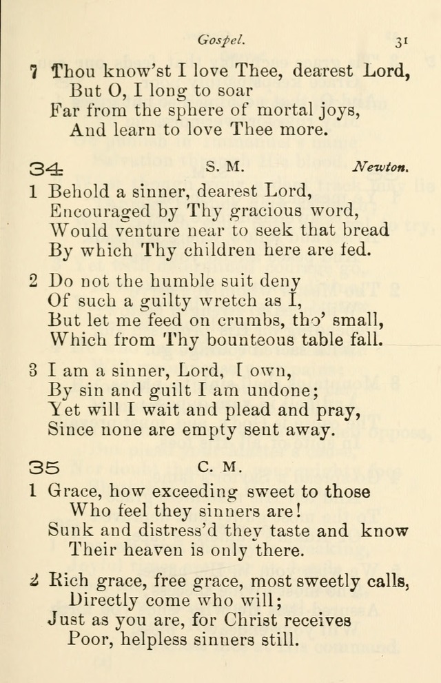 A Choice Selection of Hymns and Spiritual Songs for the use of the Baptist Church and all lovers of song page 34